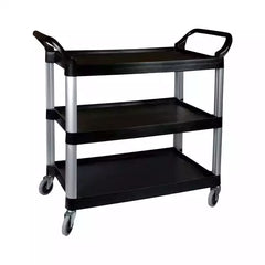 Black Utility Trolley - 3 Shelf