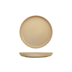 TAUPE WALLED ROUND PLATE - 220mm