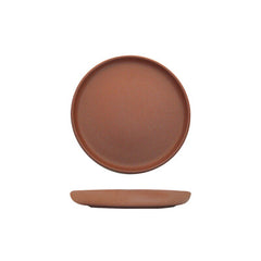BROWN WALLED ROUND PLATE - 220mm