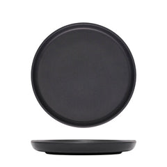 BLACK WALLED ROUND PLATE - 220mm