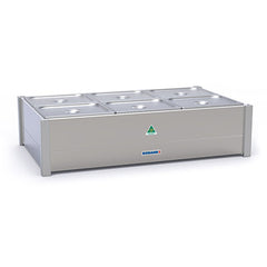 Roband Hot Bain Marie 6 x 1/2 size pans, double row