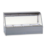 Roband Curved Glass Hot Food Display Bar, 6 pans double row
