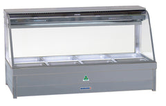 Roband Curved Glass Refrigerated Display Bar - Piped and Foamed only (no motor), 8 pans