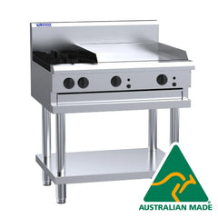 LUUS 2 Burner Cooktop with 600mm Griddle Plate