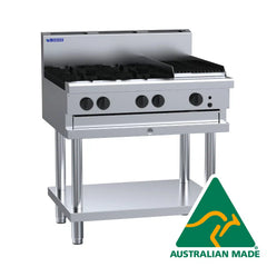 LUUS 4 Burner Cooktop with 300mm Chargrill