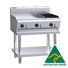 LUUS 600mm Wide Griddle Plate and 300mm Wide Chargrill and Shelf
