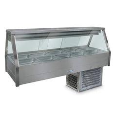 Roband Straight Glass Refrigerated Display Bar, 12 pans