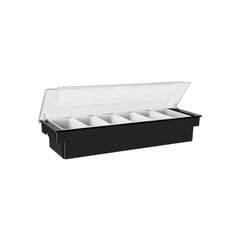 Jiwins Condiment Holder 6 Comp Black PC/PP/ABS 500x160x90mm