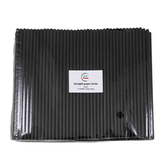 Chef Primo Black Paper Straw - 3 Ply - D6mm x L200mm (250pcs/Bag, 10 Bags/Carton)