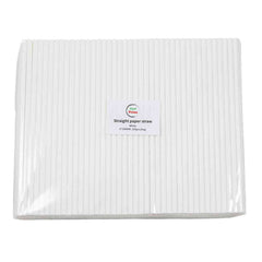 Chef Primo White Paper Straw - 3 Ply - D6mm x L200mm (250pcs/Bag, 10 Bags/Carton)