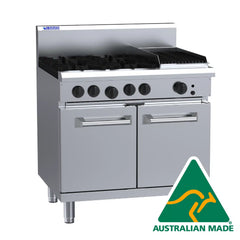 LUUS 4 Burners with 300 Wide Chargrill and Oven
