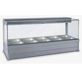 Roband Square Glass Hot Food Display Bar, 12 pans double row