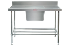 Simply Stainless Sink Bench with Splashback 600mm Wide w/Undershelf