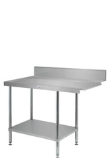 Simply Stainless Left Dishwasher Outlet Bench with Splashback 1650mm Wide