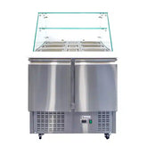 Thermocool Salad Prep Fridge High Glass Top and Sliding Glass 250L