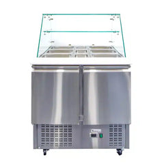 Thermocool Salad Prep Fridge High Glass Top and Sliding Glass 250L