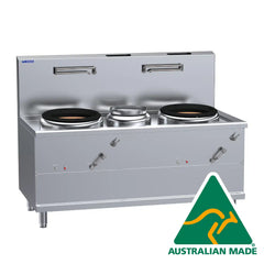 LUUS Fo San Wok 2 Air Blast Burners + 1 Centre Pot