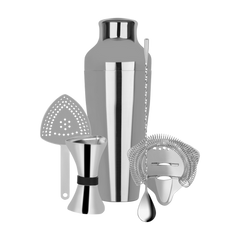 Zanzi Cocktail Set with 2pc Shaker S/S 5pc