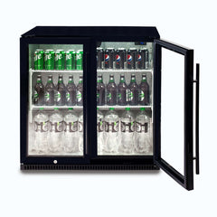 Back Bar Fridge - 190L - 2 Doors - Hinged