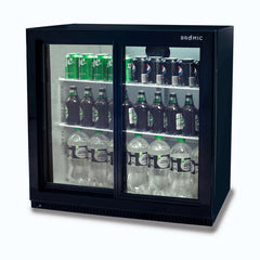Back Bar Fridge - 190L - 2 Doors - Sliding