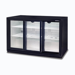 Back Bar Fridge - 307L - 3 Doors - Sliding