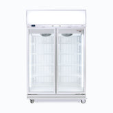 Upright Display Freezer - 976L - 2 Doors - Flat Glass - Lightbox