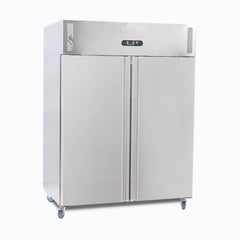 Upright Freezer - 1300L - 2 Doors - Stainless Steel