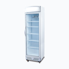 Upright Display Fridge - 372L - 1 Door - Flat Glass - Lightbox
