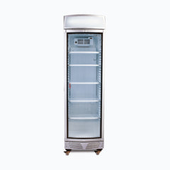 Upright Display Fridge - 380L - 1 Door - Curved Glass - Lightbox
