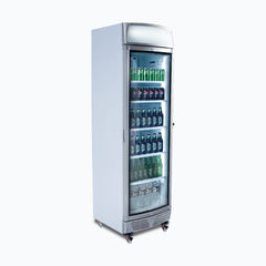 Upright Display Fridge - 380L - 1 Door - Curved Glass - Lightbox