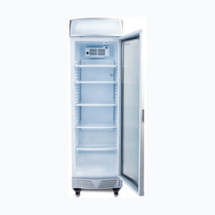 Upright Display Fridge - 380L - 1 Door - Curved Glass - Lightbox