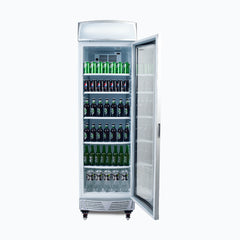 Upright Display Fridge - 380L - 1 Door - Curved Glass - Lightbox