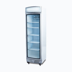 Upright Display Fridge - 380L - 1 Door - Curved Glass - Lightbox