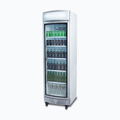 Upright Display Fridge - 380L - 1 Door - Curved Glass - Lightbox