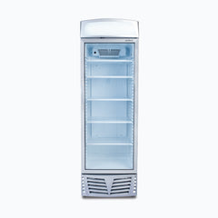 Upright Display Fridge - 438L - 1 Door - Flat Glass - Lightbox