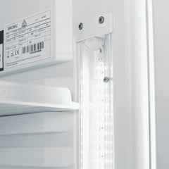 Upright Display Fridge - 438L - 1 Door - Flat Glass - Lightbox
