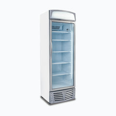 Upright Display Fridge - 438L - 1 Door - Flat Glass - Lightbox