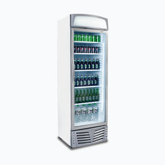 Upright Display Fridge - 438L - 1 Door - Flat Glass - Lightbox