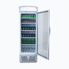 Upright Display Fridge - 438L - 1 Door - Flat Glass - Lightbox
