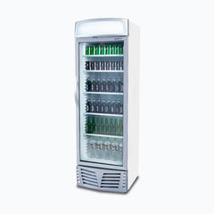 Upright Display Fridge - 438L - 1 Door - Flat Glass - Lightbox