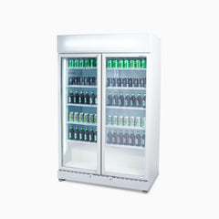 Bromic Upright Display Fridge 2 Doors White 885L