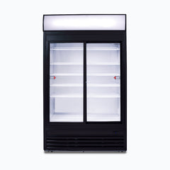 Upright Display Fridge - 945L - 2 Doors - Sliding - Flat Glass - Lightbox