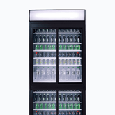 Upright Display Fridge - 945L - 2 Doors - Sliding - Flat Glass - Lightbox