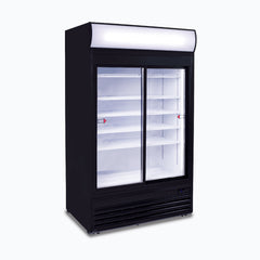 Upright Display Fridge - 945L - 2 Doors - Sliding - Flat Glass - Lightbox