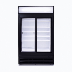 Upright Display Fridge - 945L - 2 Doors - Sliding - Flat Glass - Lightbox