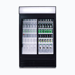 Upright Display Fridge - 945L - 2 Doors - Sliding - Flat Glass - Lightbox