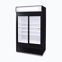 Upright Display Fridge - 945L - 2 Doors - Sliding - Flat Glass - Lightbox