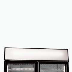 Upright Display Fridge - 960L - 2 Doors - Flat Glass - Cassette - Black