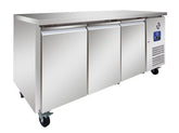 Norsk GN Workbench Fridge 3 Solid Doors 465Ltr