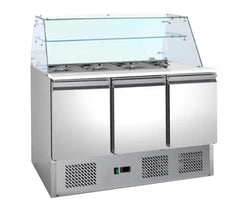 Thermocool Salad Prep Fridge High Glass Top with Sliding Glass 390L